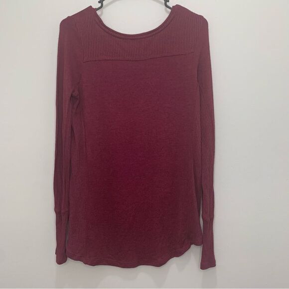 Mudd Burgundy Lightweight Oversized Sweater Size XS - Picture 6 of 6
